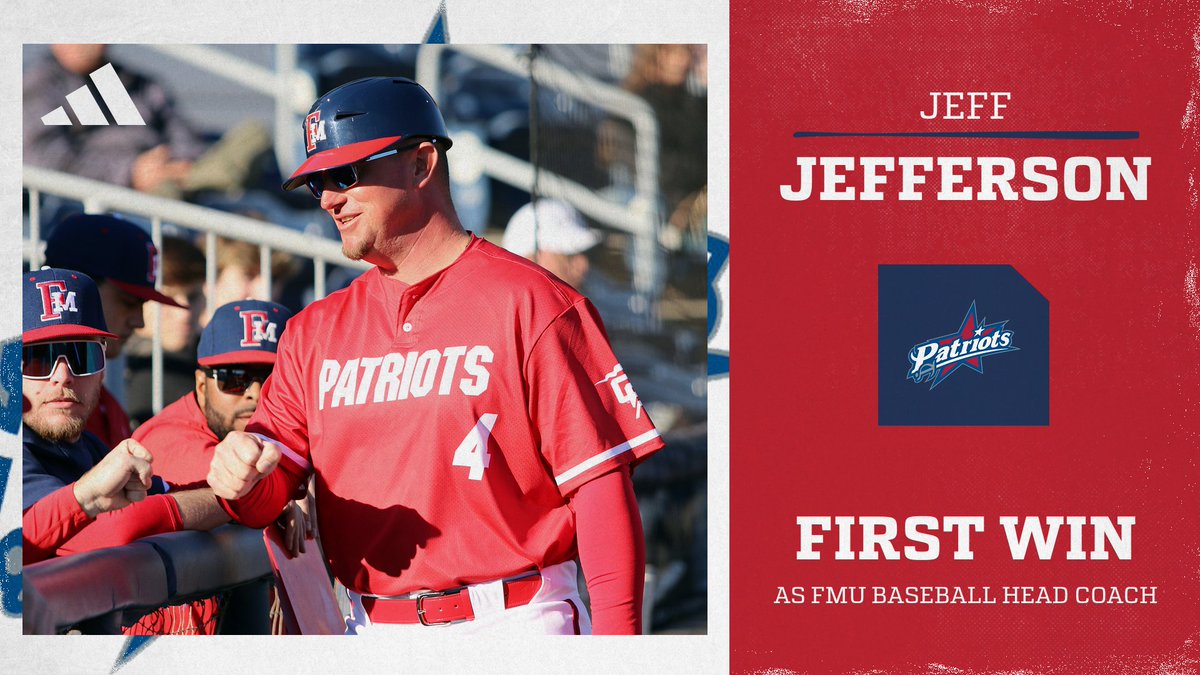 In his very first game, FMU Baseball head coach Jeff Jefferson earned his first win in a Patriots uniform! ⭐

#SwampEm #GoPatsGo
