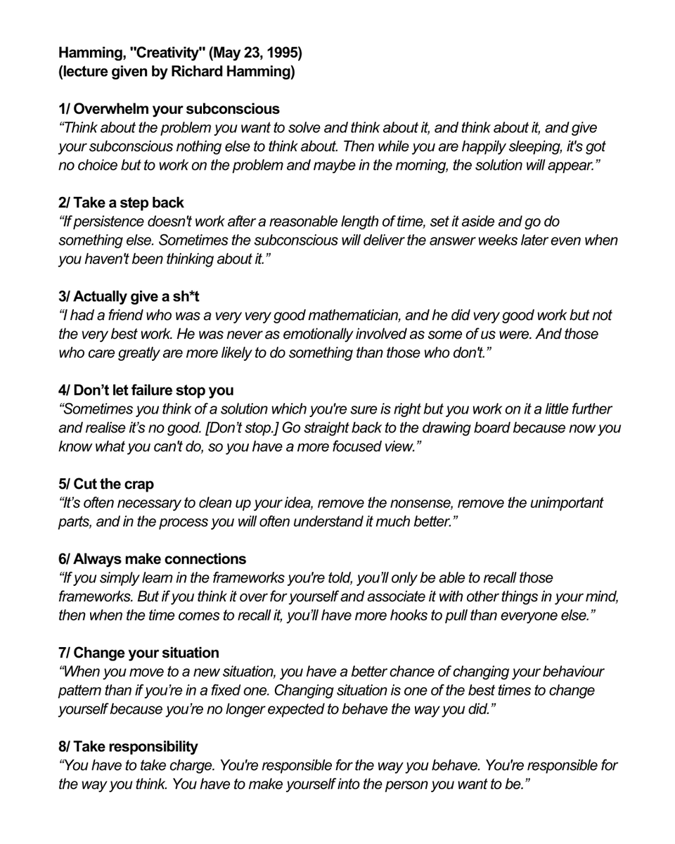 theJayAlto's tweet image. this is an insanely underrated lecture on how to improve your creativity and original thinking