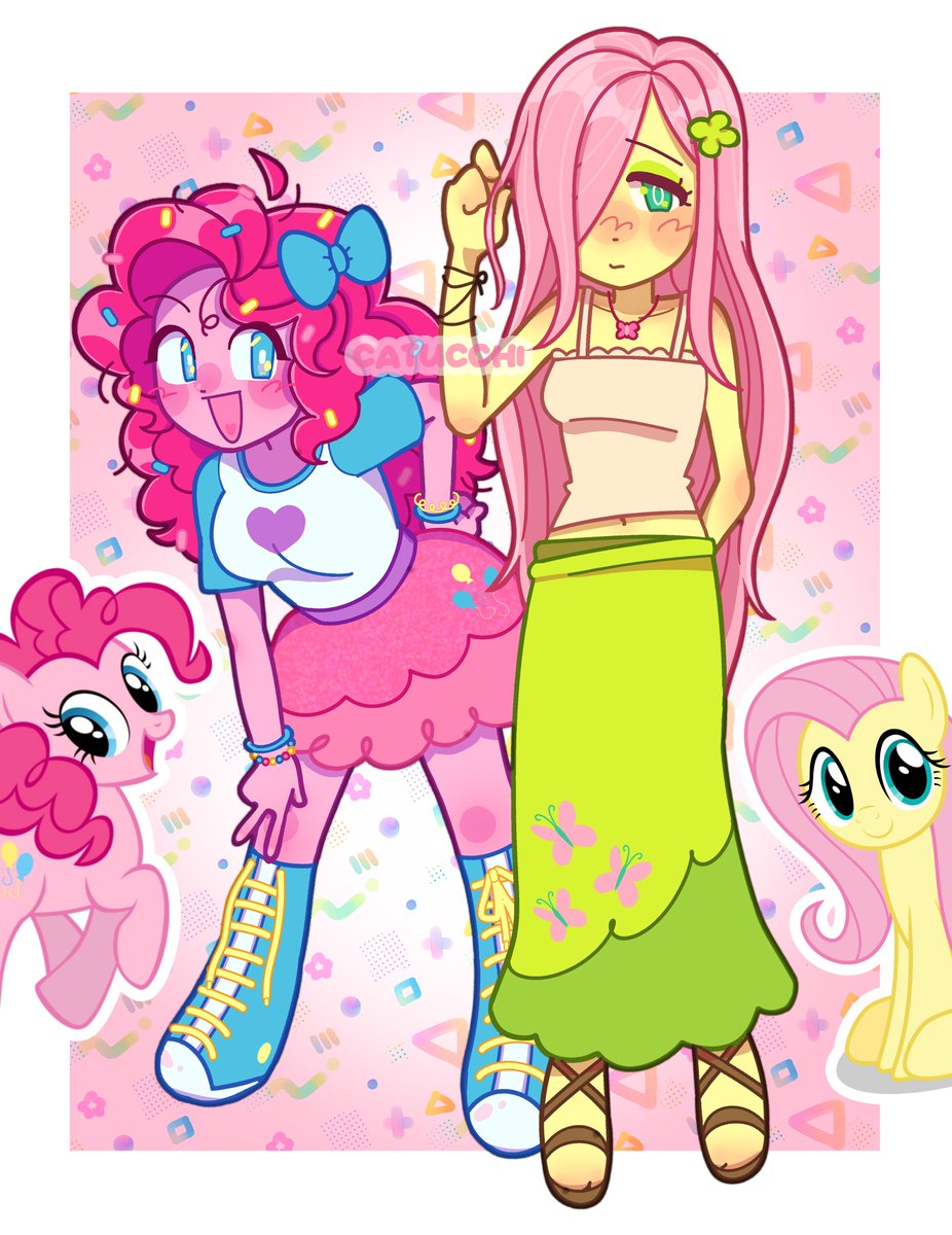 pinkie pie and fluttershy ˚˖🎈˚🦋༘ #MLP #mlpfanart