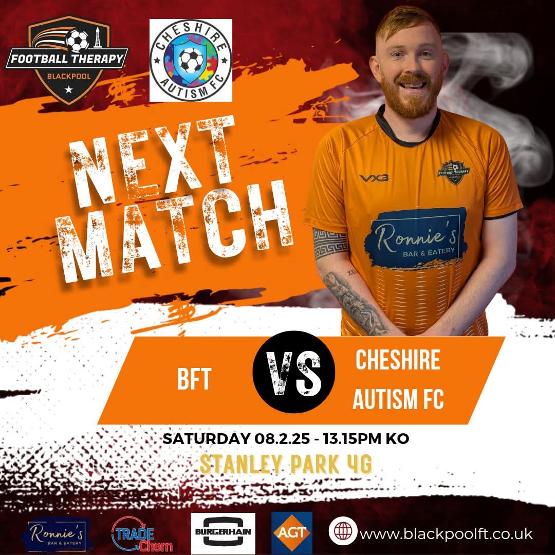 Blackpool Football Therapy CIC (@blackpoolft) on Twitter photo Next Match
<a href="/CheshireAutisFC/">Cheshire Autism FC Est: 2021</a>
👀
This one is very close to our hearts alot of the players whom will be playing have autism in their close families.
Let's go Next Match
<a href="/CheshireAutisFC/">Cheshire Autism FC Est: 2021</a>
👀
This one is very close to our hearts alot of the players whom will be playing have autism in their close families.
Let's go