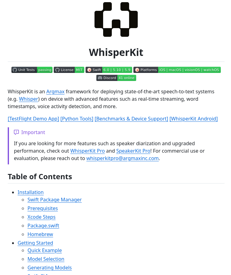 On-device speech recognition for Apple Silicon