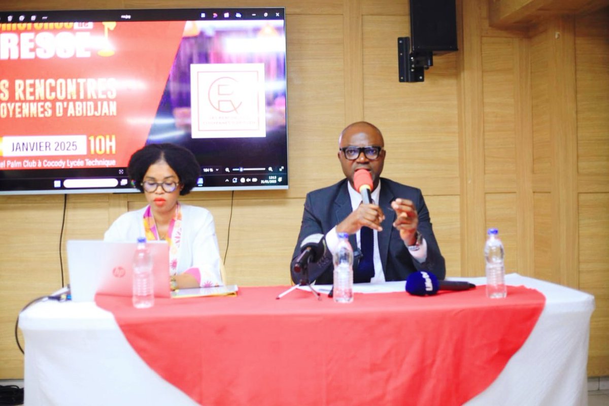 🌟 Ensemble pour des élections apaisées en 2025 !

Ce vendredi 31 janvier 2025, une conférence de presse s’est tenue à l’hôtel Tiama d’Abidjan, annonçant les 𝙧𝙚𝙣𝙘𝙤𝙣𝙩𝙧𝙚𝙨 𝙘𝙞𝙩𝙤𝙮𝙚𝙣𝙣𝙚𝙨 𝙙'𝘼𝙗𝙞𝙙𝙟𝙖𝙣, qui se dérouleront les 20 et 21 février 2025 à l’Palm Club.