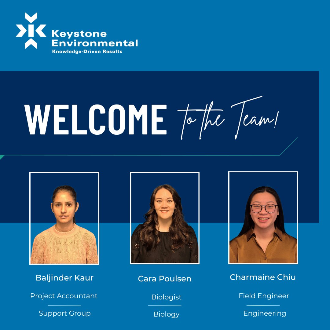 KeystoneEnv's tweet image. New year, new team members!

Please welcome Baljinder (Support Group), Cara (Biology), Charmaine (Engineering), Benjamin (Support Group), and Evan (Equipment Room) to the Keystone Environmental team. #EnvironmentalExperts #GreatPlacetoWork #GPTWCertified #EnvironmentalConsulting
