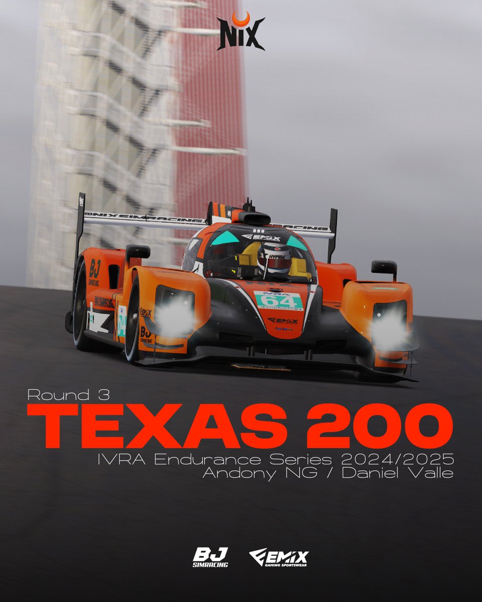RACEEEEE DAAAAAY🏁

We’re back at the <a href="/IVRALeague/">IVRA</a> today, heading to the Circuit of the Americas in Texas for the 3rd round of the championship🇺🇸

<a href="/tableclan/">Daniel Valle</a> and <a href="/The_Ng11/">A. Ng</a> will be racing today!🙌

200 laps ahead at the COTA Circuit, live from 3 PM with the qualifying session😁