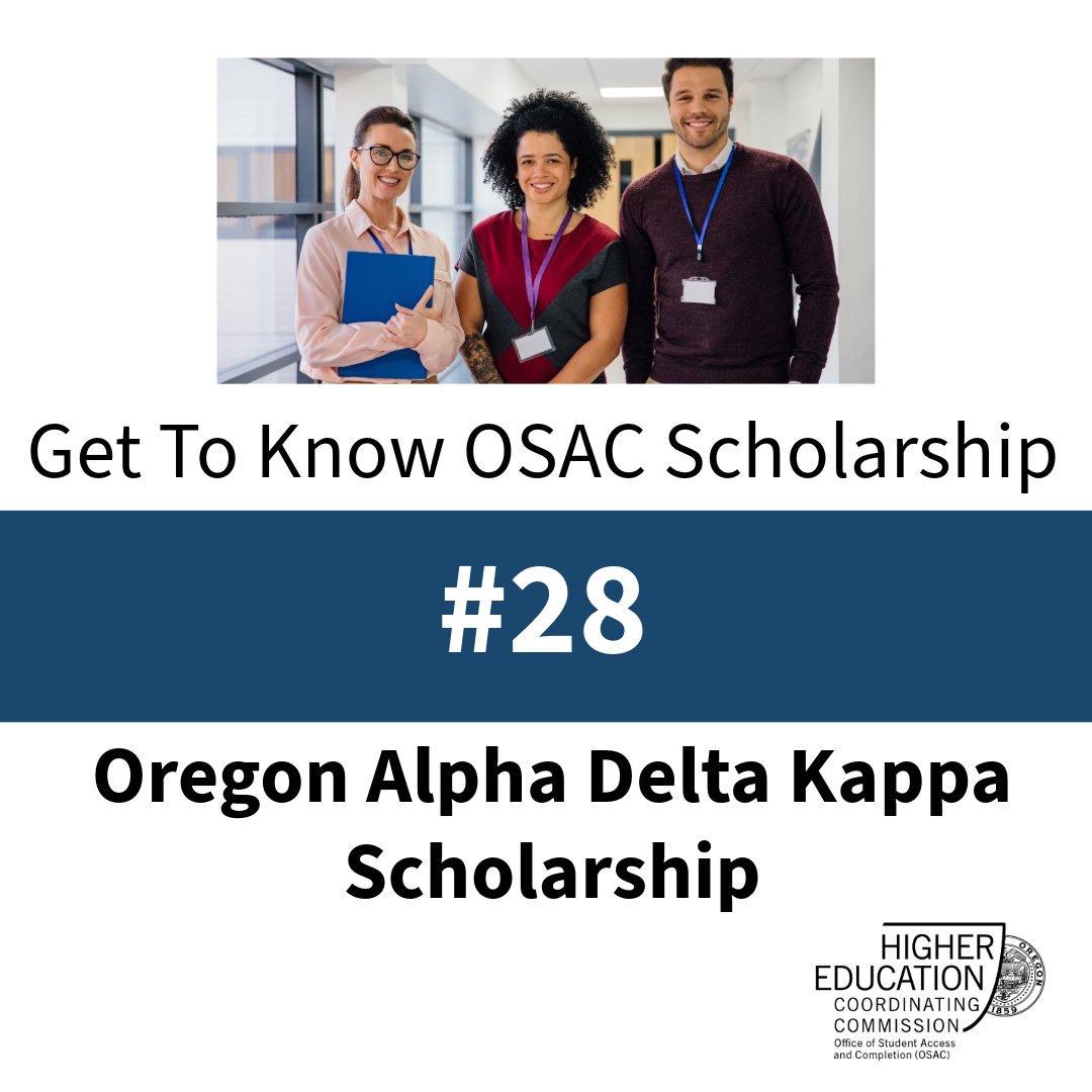 OSAC's tweet image. Welcome to scholarships week- featuring scholarship #28

Explore the 600+ scholarships available in the OSAC Scholarship Catalog. Interested in this scholarship? Students can save this scholarship in Section 2 of their application.
 
Learn more at: osacapps.hecc.oregon.gov/Catalog/Defaul…