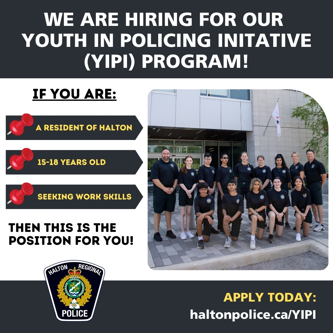 The deadline is fast approaching to apply for our popular Youth In Policing Initiative (YIPI) program! 👀

This eight-week, paid summer employment opportunity provides youth between the ages of 15 and 18 with the chance to serve their community and enhance their skills. 

Submit