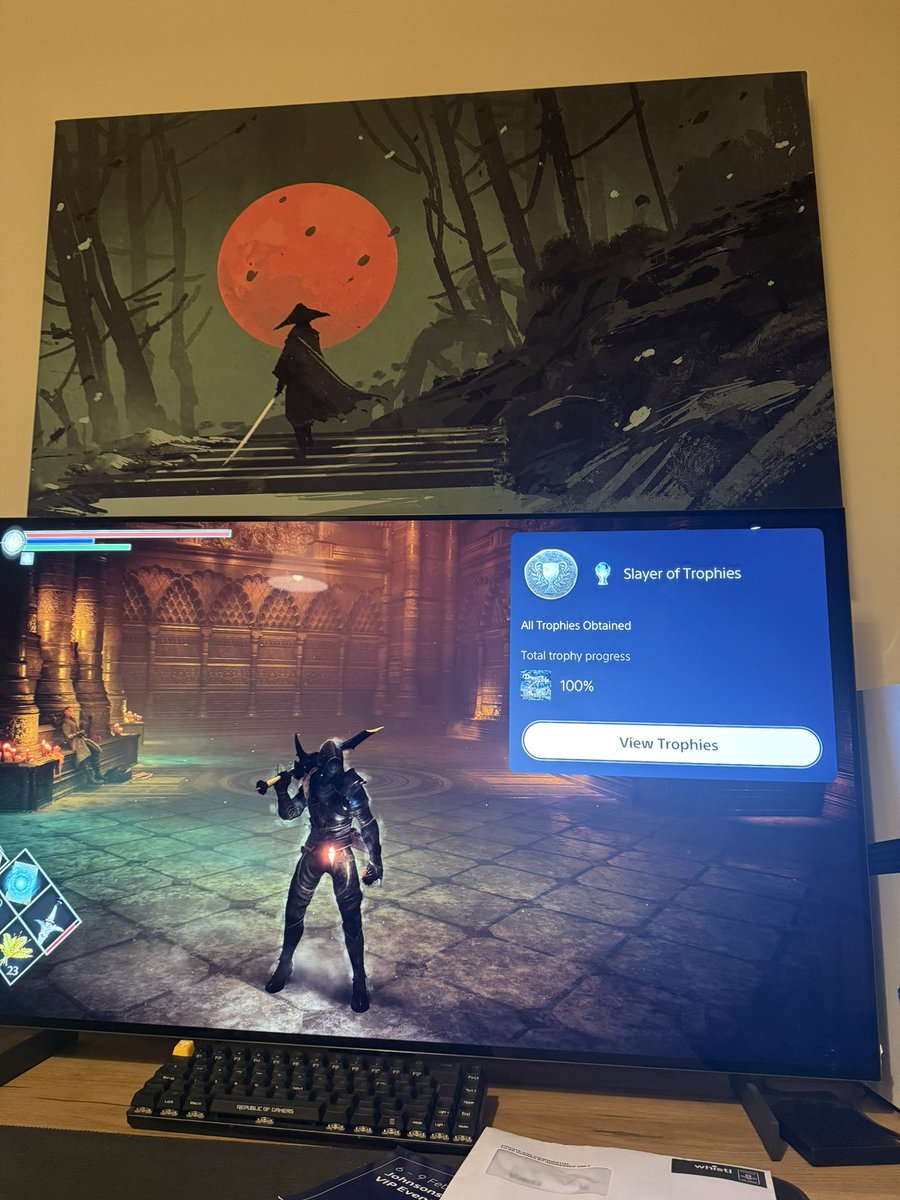 AfroMatic_88's tweet photo. Kept my new year start with a platinum per usual #Demonssouls one for the proud bag https://t.co/6I7p7J8Pwz