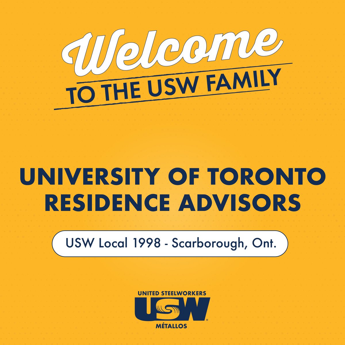 uswdistrict6's tweet photo. π Itβs official! UTSC Residence Advisors voted 97% YES to join USW Local 1998! π· These 48 Ras play a vital role in student life β building community, ensuring safety and supporting growth. π· Welcome to the #Steelworker#Unionstrong #USW1998 #UTSC #StudentWorkers https://t.co/NfwmK5gO4P