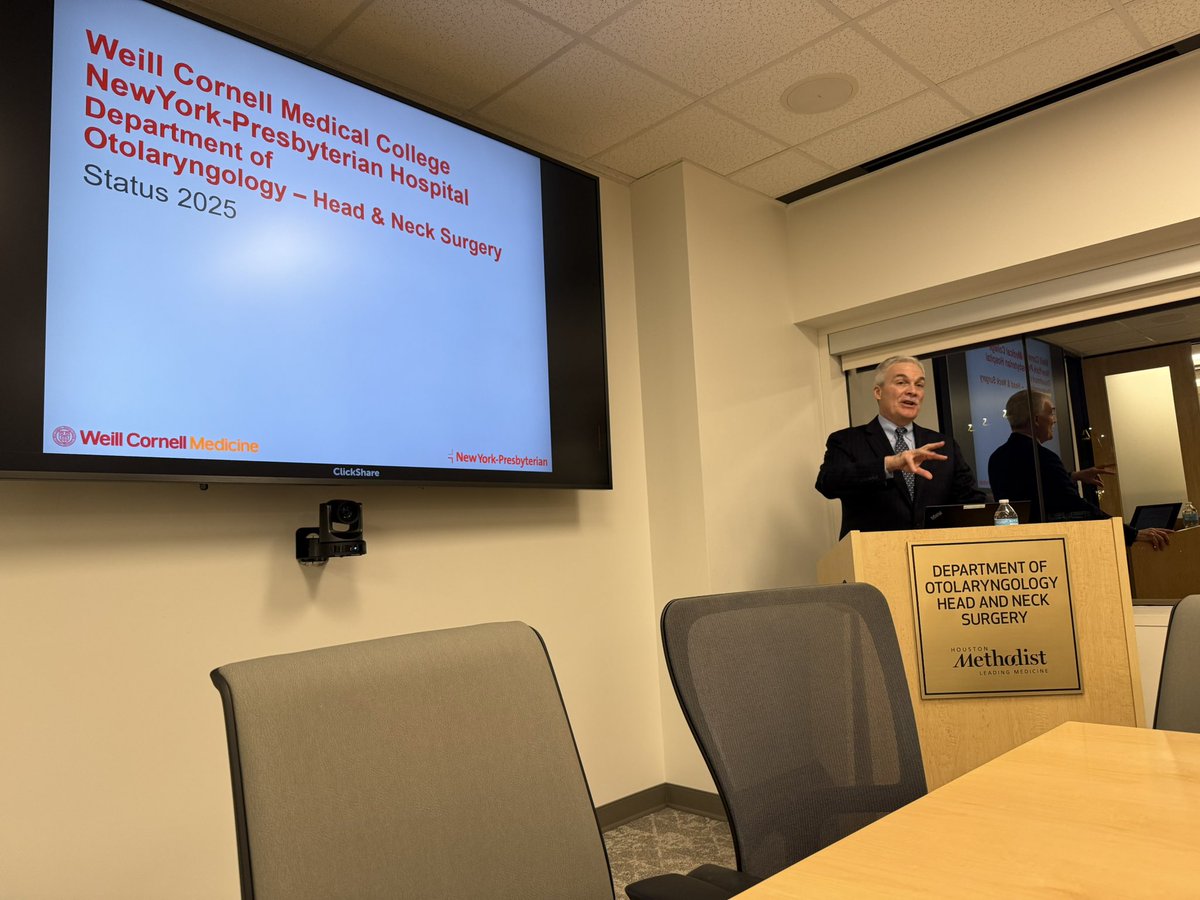 otohns's tweet image. Honored to have Dr. Michael Stewart speak to our faculty and residents about expanding our collaborations between our two institutions.  Great to hear his old stories about the years he spent here at Houston Methodist!