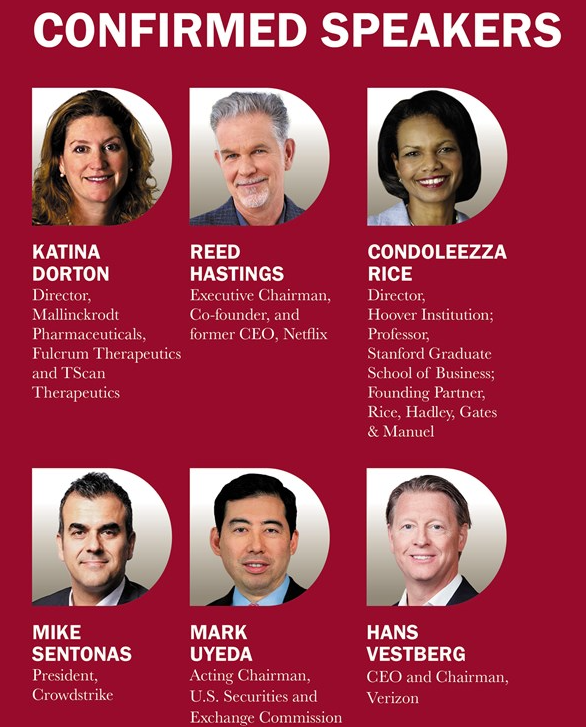 StanfordRock's tweet photo. Just confirmed, the keynotes for Directors' College, the premier #ExecEd program for corporate boards. Join us & get the latest on governance issues like strategy, CEO succession, activist investors, #boardgov, geopolitics, AI risks & cybersecurity. Apply: https://t.co/emUNqp7amq https://t.co/aq2f0ZNWrf