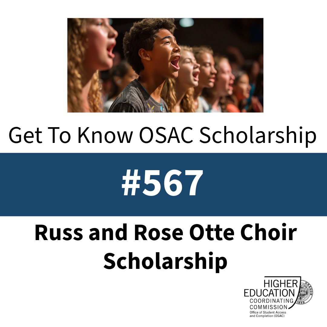 OSAC's tweet image. Welcome to scholarships week- featuring scholarship #567

Explore the 600+ scholarships available in the OSAC Scholarship Catalog. Interested in this scholarship? Students can save this scholarship in Section 2 of their application.
 
Learn more at: osacapps.hecc.oregon.gov/Catalog/Defaul…