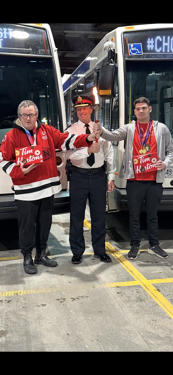 Burdettski1's tweet photo. #ChooseToInclude ⁦@TimHortons⁩ ⁦@SOOntario⁩ Happy Donut Day from ⁦@PtboPolice⁩ ⁦@ptbo_transit⁩ in proud support of all our Special Olympians Get out and get yours this weekend!! Thank you Stone, and Micheal for attending. Get well soon Jimmy ❤️ https://t.co/KjtPUKuf99