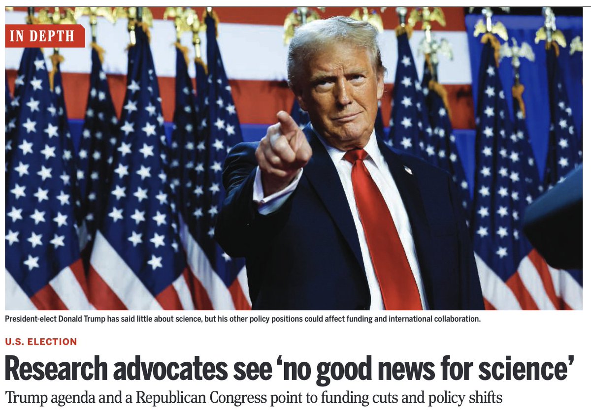 Post-election, SCIENCE anticipated hard times. But even this pessimistic article didn't predict the impounding of grant funds, the cancellation of study sections, &amp; the muzzling of public health communications. Things are bad for science and getting worse. science.org/content/articl…