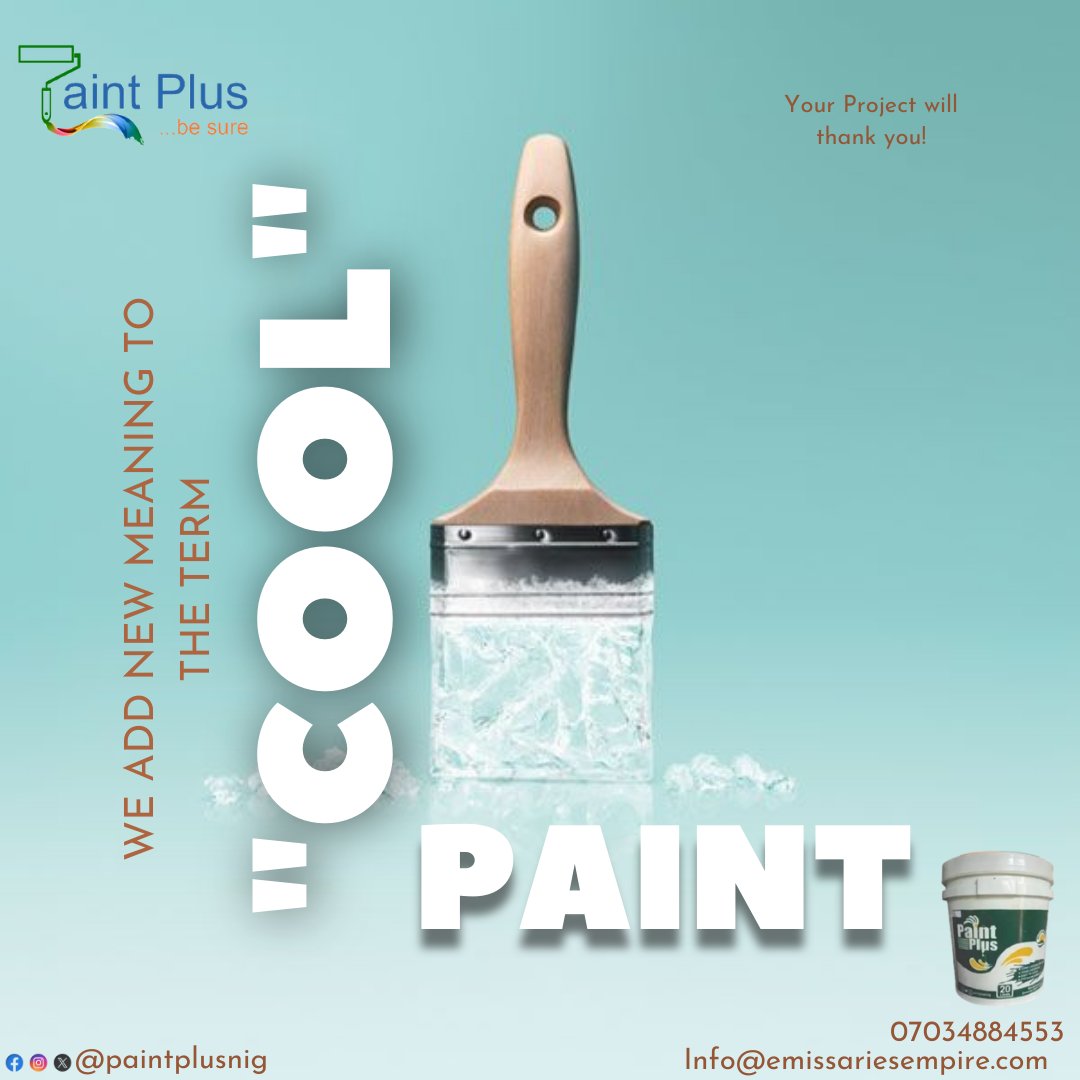paintplusnig's tweet image. Stay cool with PaintPlus!

We&apos;re redefining the term &apos;cool paint&apos; with our stunning range of premium quality paints. Discover the unparalleled PaintPlus experience and elevate your spaces to the next level!

Call or DM us today to explore our amazing collection!

#PaintPlus