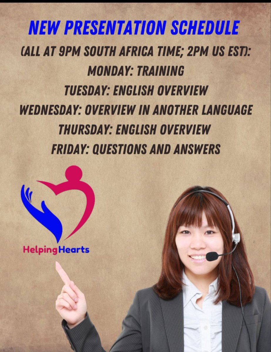 HelpingHearts_7's tweet photo. HH/NEW PRESENTATION SCHEDULE https://t.co/WIY2WcJOfb