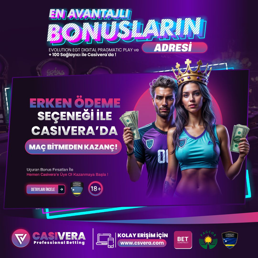 💵 CASİVERA'DA ERKEN ÖDEME İLE MAÇ BİTMEDEN KAZANIN !

🎁 Takımınız maç sırasında herhangi bir anda iki gol önde olursa, maç sonucundan bağımsız olarak kuponunuz kazanacak.

📲 Casivera Giriş csvera.com/CasiveraTwitter