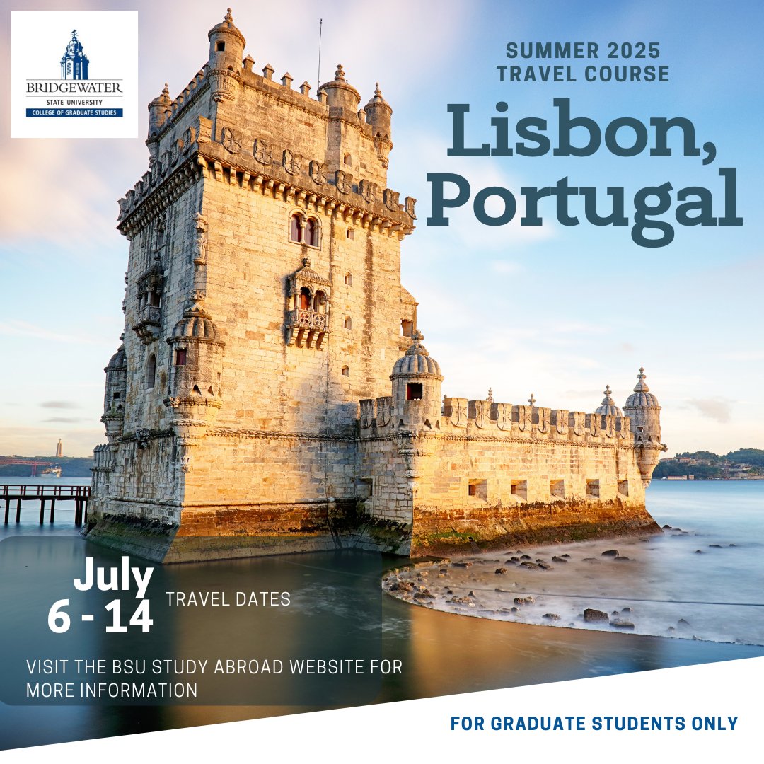 🌍️✈️ Ready to take your study abroad journey? Join us for a summer study course in Lisbon, Portugal in 2025! 

Apply now! Click here to access the link: linktr.ee/bsu_grad  
Application Deadline: February 14, 2025 

#SummerStudyAbroad #ExploreAndLearn #bsugradstudies