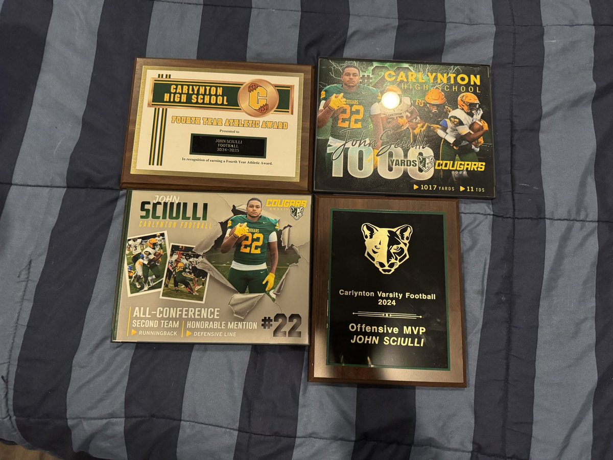 Left my banquet with a few awards🥇, i'm proud of how I performed this season and am excited to see where I end up🏫🏈