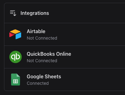 deplyrcorp's tweet photo. Integrations to @airtable, @QuickBooks, and @google Sheets are now live, and there are more on the way!

Click to connect and then use in your micro apps with Deplyr. https://t.co/XLVdePPBrr