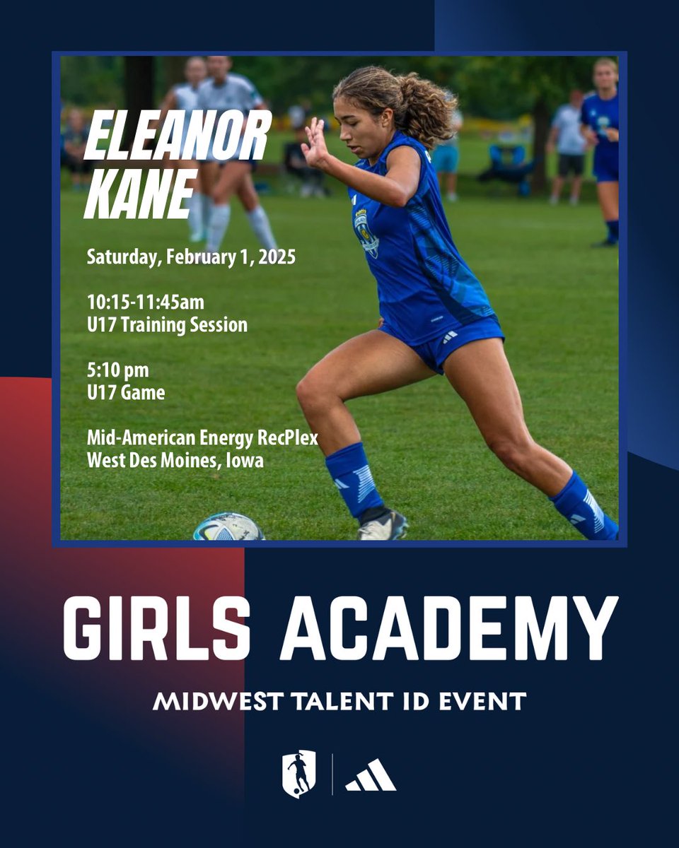 Eleanor Kane 2027 #5 (@kaneeleano005) on Twitter photo I’m so happy to announce that I’ve been selected for the Girls Academy League Regional Talent ID Showcase this year! I’m so excited to compete with and see amazing competition and talent this coming weekend! I’m so grateful for this opportunity! Thank you <a href="/GAcademyLeague/">Girls Academy</a>!! I’m so happy to announce that I’ve been selected for the Girls Academy League Regional Talent ID Showcase this year! I’m so excited to compete with and see amazing competition and talent this coming weekend! I’m so grateful for this opportunity! Thank you <a href="/GAcademyLeague/">Girls Academy</a>!!