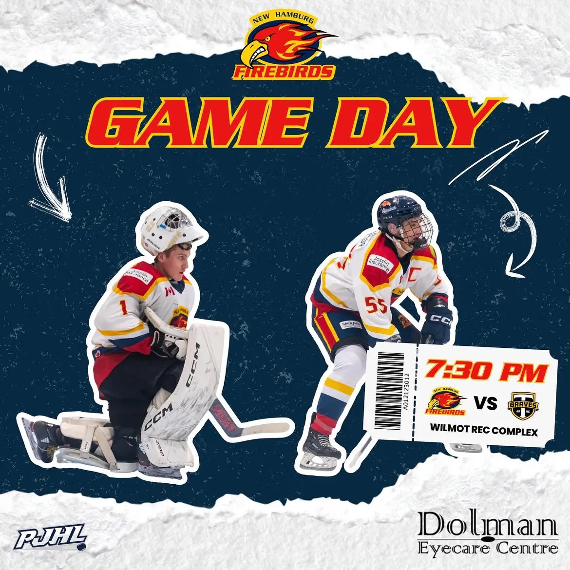 Firebirds host <a href="/tavistockbraves/">Tavistock Braves</a> for a 7:30 puck drop.
#LevelUp <a href="/PJHL_Official/">PJHL</a>