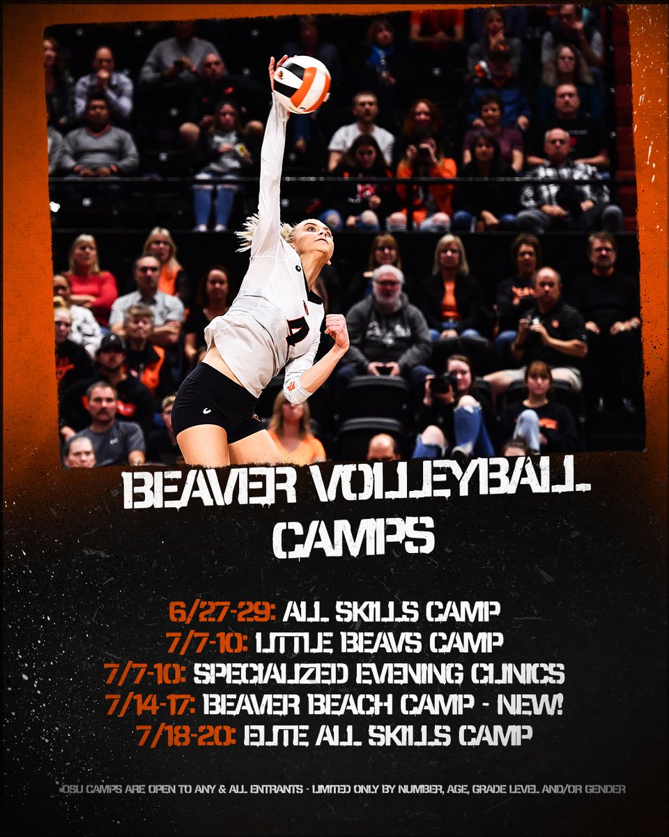 Spend your summer with the Beavs! ☀️ 

We've got options for working on your game - sign up now before they're filled up. Camp registration is live now!

🔗 » beav.es/VBCamps