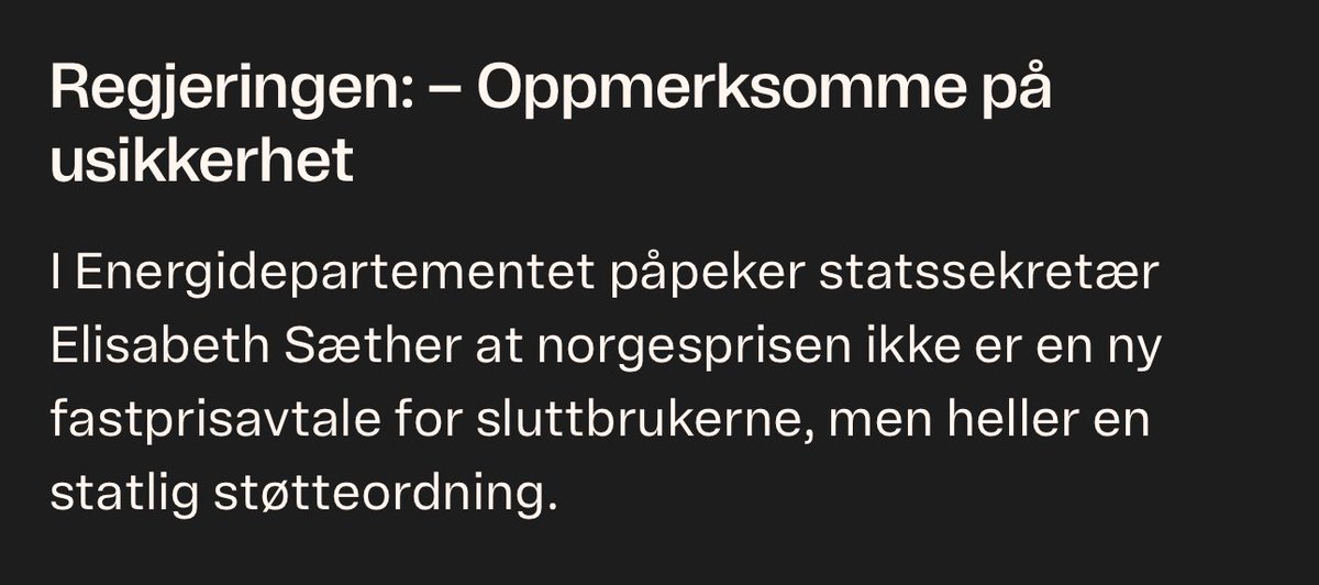 Eh. Javel? Hva tenker Regjeringen her, egentlig? 

e24.no/energi-og-klim…