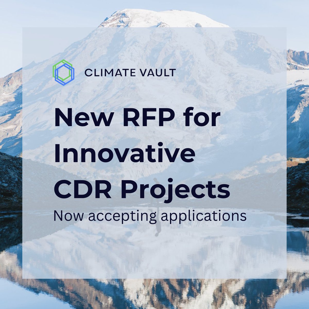 The future of #NetZero depends on a diverse portfolio of credible #carbondioxide removal solutions.

🌍 Is your project ready to scale? 

Climate Vault Solutions' #RFP program for innovative #CDR projects can help. 

Apply now! 🔗 hubs.la/Q034Wjgs0