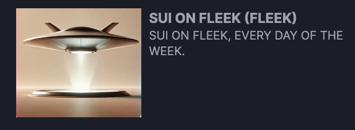 I just Created a new project on SOLANA.

SUI ON FLEEK (FLEEK)

BYfcCW8h7HfdrBAV2XpGjimUzgXuha65csxo3k88pump