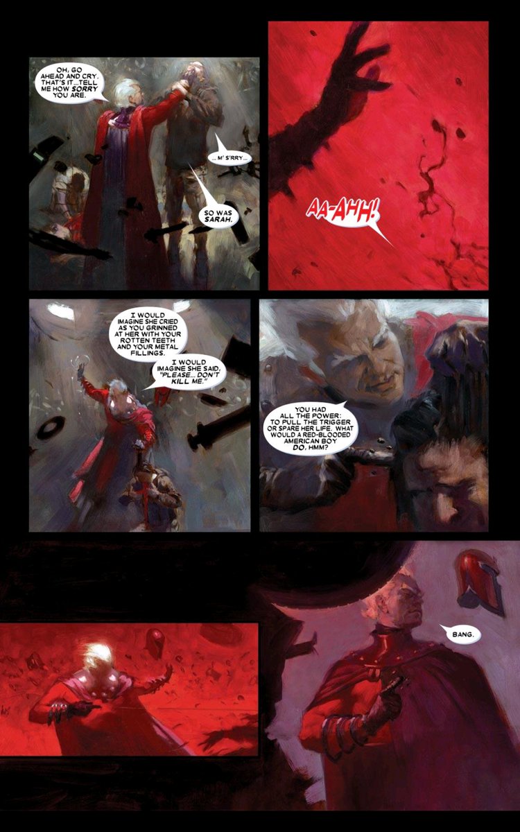 anyway, magneto killing a bigot while reminding them of american history