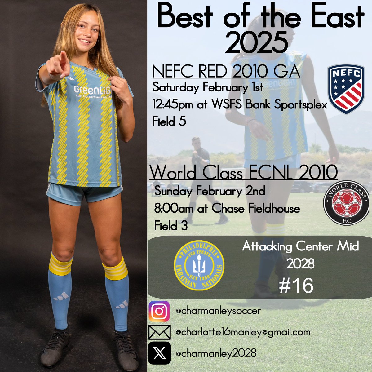 Charlotte Manley (@charmanley2028) on Twitter photo Excited to compete in the Best of The East tournament this weekend!!
<a href="/UkrNats2010ECNL/">Ukrainian Nationals 2010 ECNL</a> <a href="/UkrNationalsSC/">Ukrainian Nationals SC</a> Excited to compete in the Best of The East tournament this weekend!!
<a href="/UkrNats2010ECNL/">Ukrainian Nationals 2010 ECNL</a> <a href="/UkrNationalsSC/">Ukrainian Nationals SC</a>