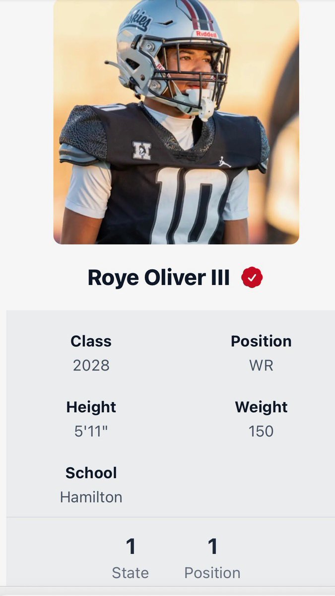 Roye Oliver ||| (@roye_oliver) on Twitter photo Thank You <a href="/PrepRedzoneAZ/">Prep Redzone Arizona</a> for honoring me as one of the top C/O 28 players in Arizona. Thank You <a href="/PrepRedzoneAZ/">Prep Redzone Arizona</a> for honoring me as one of the top C/O 28 players in Arizona.