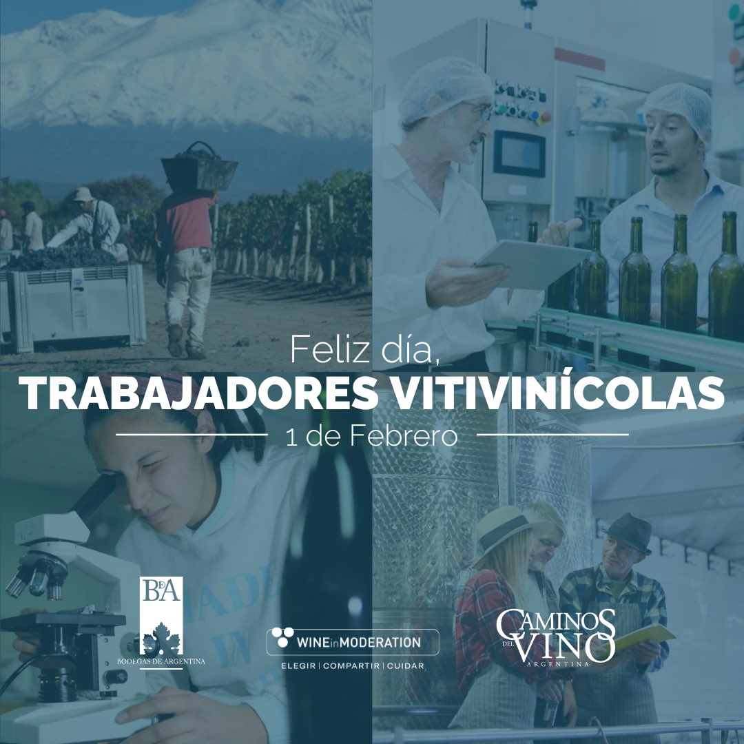 🍷 1 de febrero – Día del Trabajador Vitivinícola 🍇

Detrás de cada copa de vino hay esfuerzo, dedicación y pasión. Hoy celebramos a quienes, hacen posible que el vino argentino siga brillando en el mundo.

¡Feliz día a todos los trabajadores vitivinícolas! 🥂