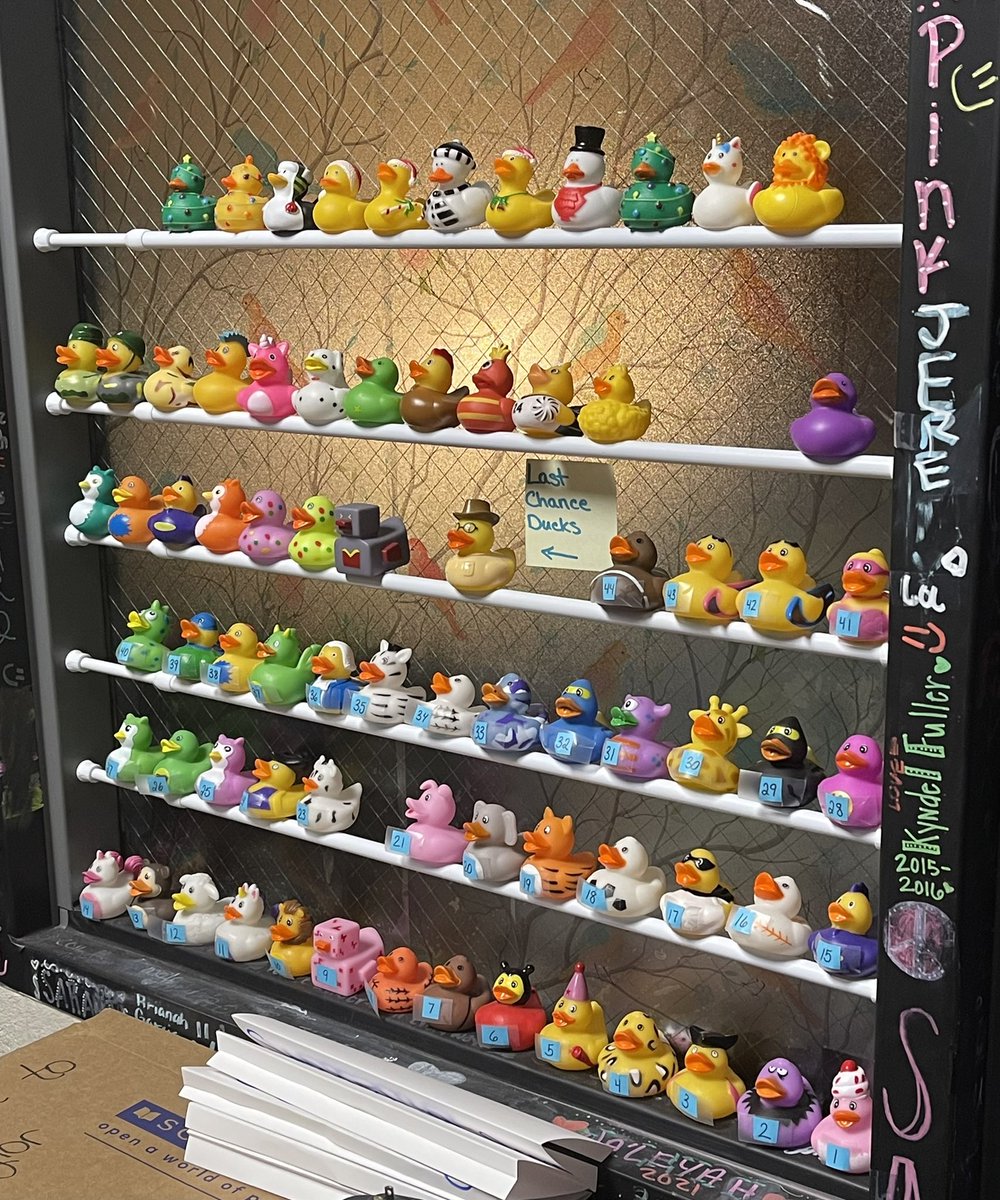 While visiting <a href="/ChapelHill_ISD/">Chapel Hill ISD</a> JH today I was told about their #library <a href="/BookTaco/">Book Taco</a> program where they are encouraging #literacy. Students can win a rubber duckie for meeting objectives. Sounds like a quacker of an idea!