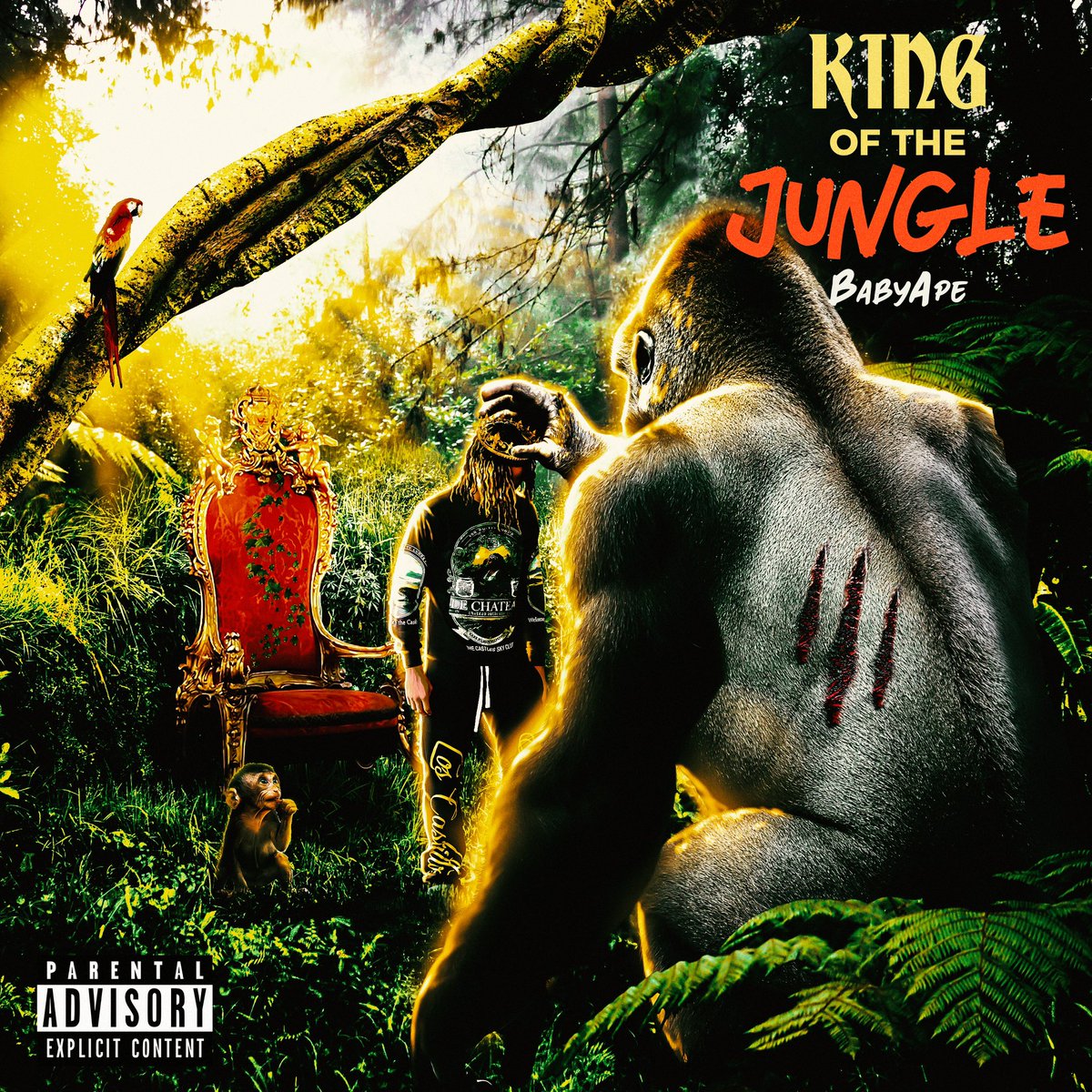 1babyape's tweet photo. “King Of The Jungle” out now. Go run this shit up! Tune in bout my life &amp; lmk which songs yall fw in da comments 👑🦍 #LinkInBio #5Letter #NoBS #BA5GoinLive #TrueStory https://t.co/ejapdvJ3WL
