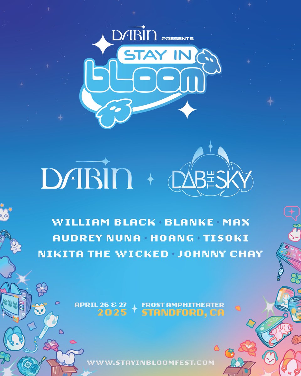 I AM PLAYING STAY IN BLOOM MUSIC FESTIVAL!!! 🌸

Mad shoutout to @iamdabinlee for putting me on like this. I experienced stay in bloom last year and witnessed how special it was. 

Can’t wait to throw TF DOWNNNN ❤️

<a href="/stayinbloomfest/">STAY IN BLOOM</a>