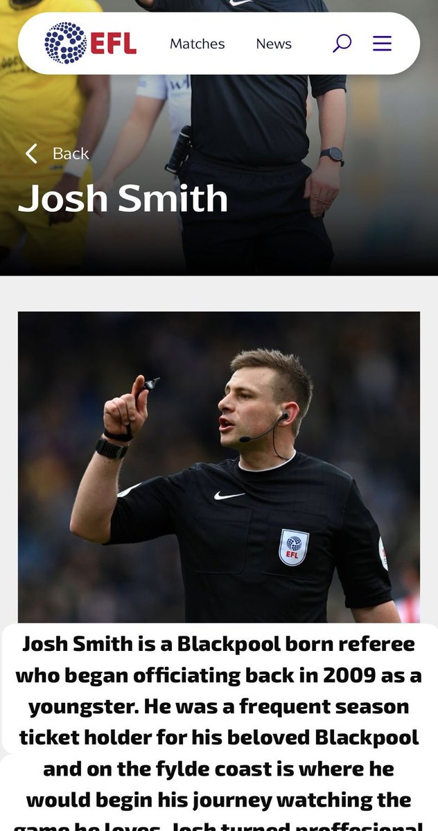 The referee info from tonight’s Blackburn v Preston game on the EFL website. 

Yes Smithy laddd haha tangerine through and through!

No Pen pottsy mush 😆🍊

#Rovers #pnefc