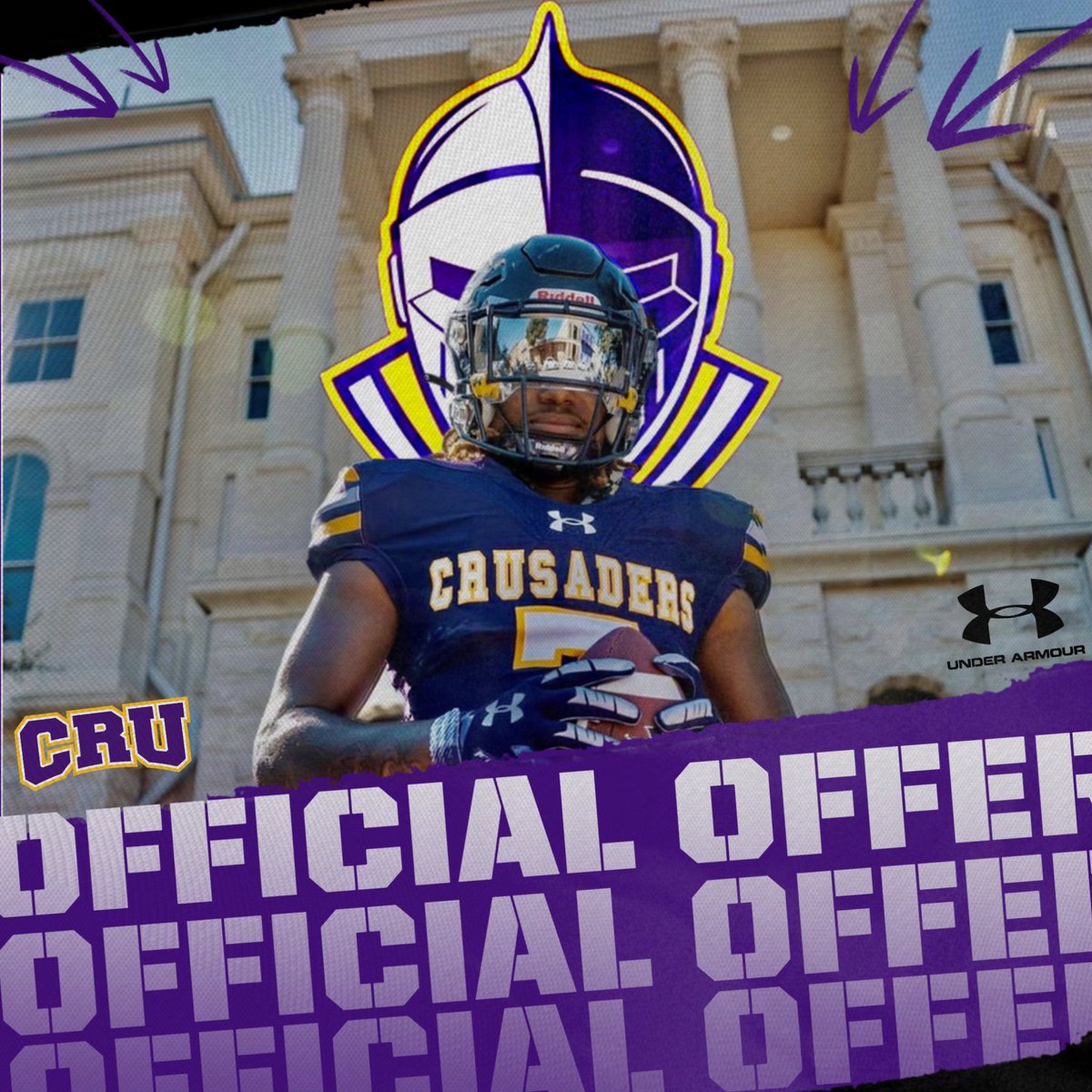 #AGTG
After a great conversation with <a href="/Coach_Brace/">Nick Brace</a> I’m blessed to receive my 5th offer from <a href="/CruFootball/">UMHB Football🏈</a> Go Cru💛💜