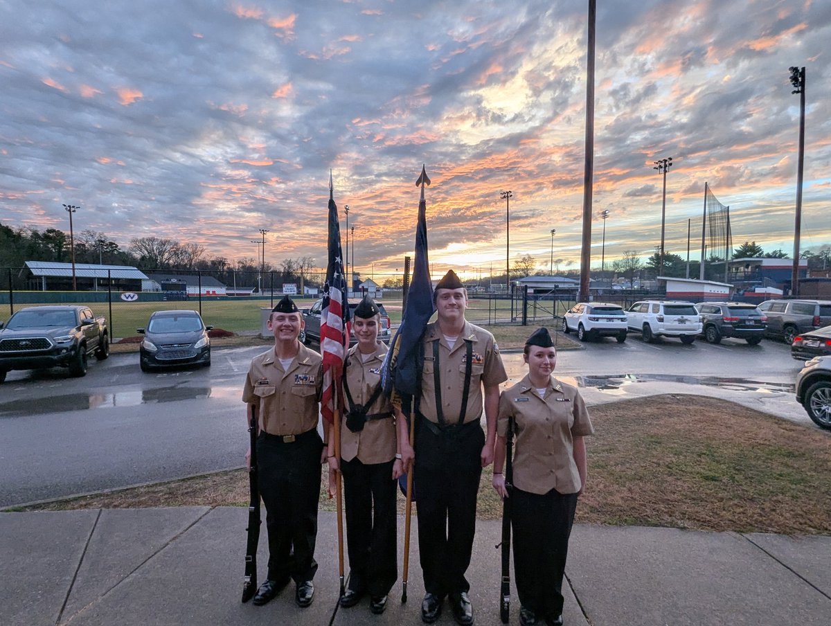 West NJROTC Opening up the Game just now. Go Rebels.