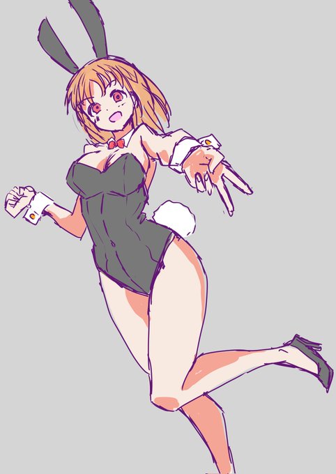 逆バニーを描くためにまずはバニーを描きます 