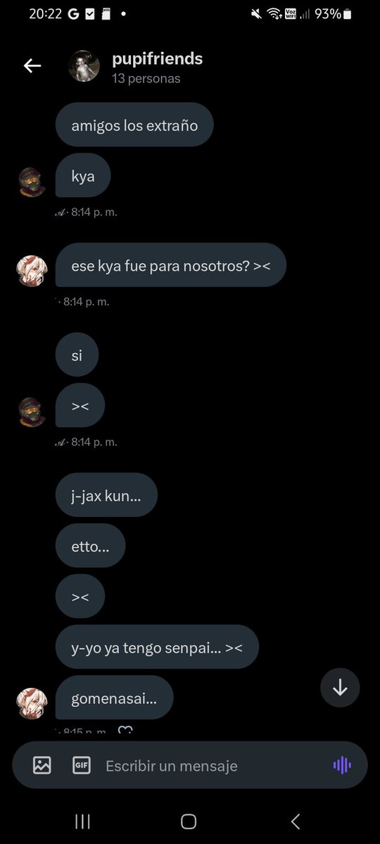 a ver qué están hablando en el grup-