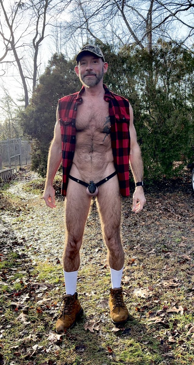 ckswitch71's tweet photo. Happy #flannelfriday . Who wants to help me find my pants?? 🤣 #chastity #hairy #beard #crewsock #boots #kink #teamlocked @GayChastityRTs @ChastitypigRTS https://t.co/qldbBfG5Fi