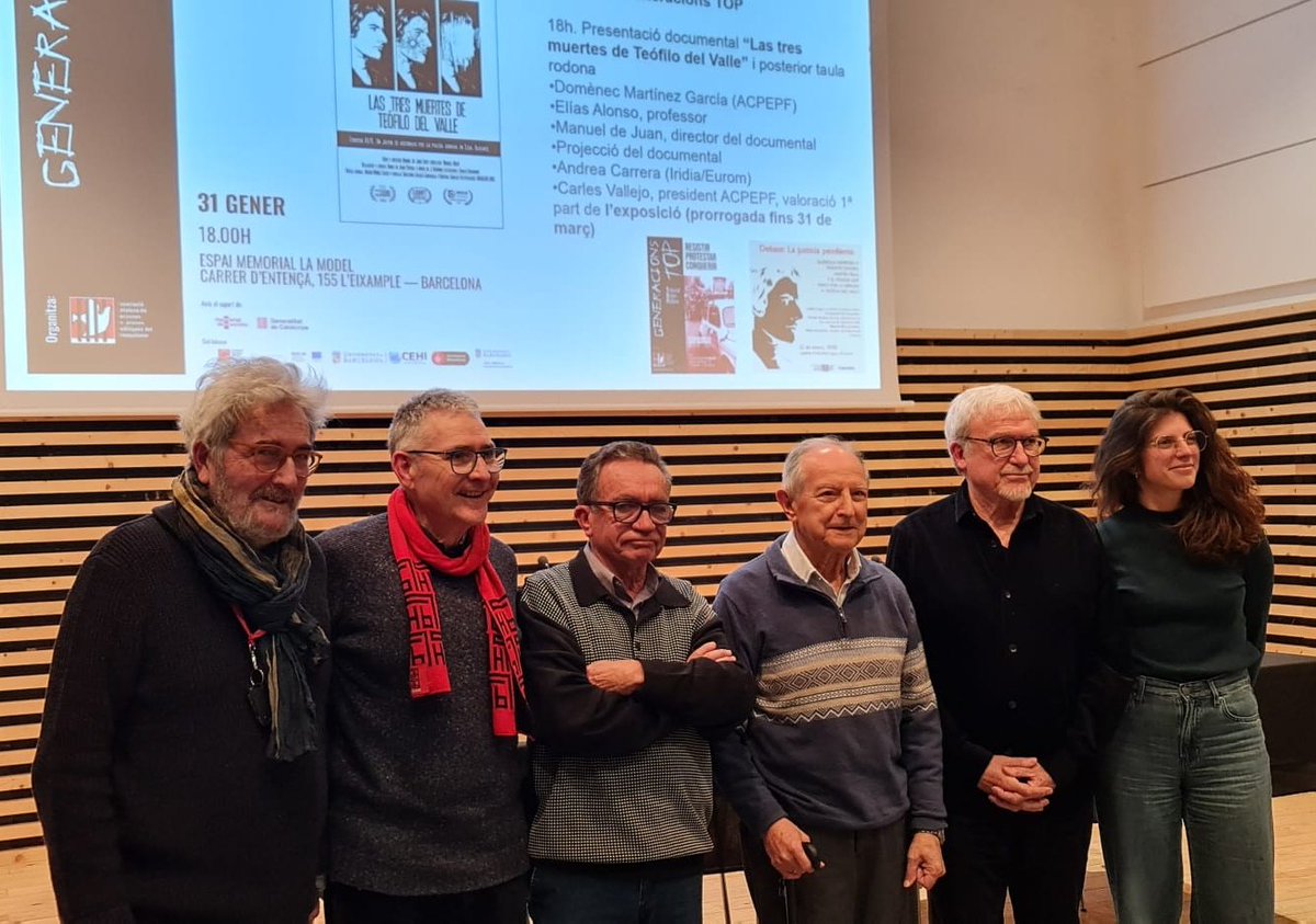 Domènec#ComunidadPorElClima (@martinezdomenec) on Twitter photo Avui hem tancat el mes de gener a La Model <a href="/Exprespol/">Persones Ex-preses Polítiques del Franquisme</a> compartint aquest documental, autèntica pedagogia de memòria, amb la presència del seu director Manuel de Juan. Andrea Carrera <a href="/centre_IRIDIA/">IRÍDIA</a> <a href="/euromemories/">EUROM</a> ha fet una magnífica cloenda enllaçant memòria i drets humans avui. Avui hem tancat el mes de gener a La Model <a href="/Exprespol/">Persones Ex-preses Polítiques del Franquisme</a> compartint aquest documental, autèntica pedagogia de memòria, amb la presència del seu director Manuel de Juan. Andrea Carrera <a href="/centre_IRIDIA/">IRÍDIA</a> <a href="/euromemories/">EUROM</a> ha fet una magnífica cloenda enllaçant memòria i drets humans avui.