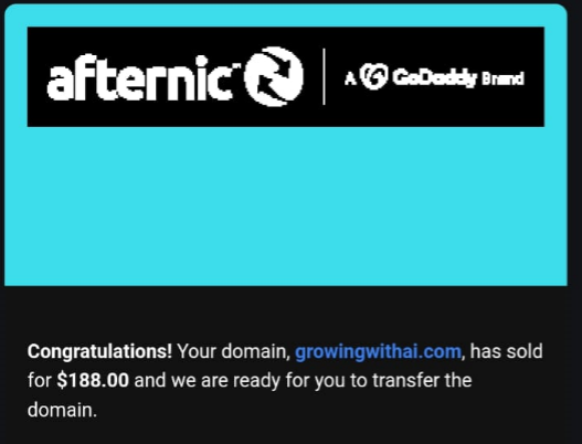 Godzilladn's tweet photo. https://t.co/AwvAv5fkFi sold for 188$
Hold time 10 Months
.
.
.
#Digital #domain #ChatGPT #gptdomain #Aidomain #domainsforsale #Domains #domainnames #domain #sedo #dan #afternic #squadhelp #domainnames https://t.co/XPjjdXsONz