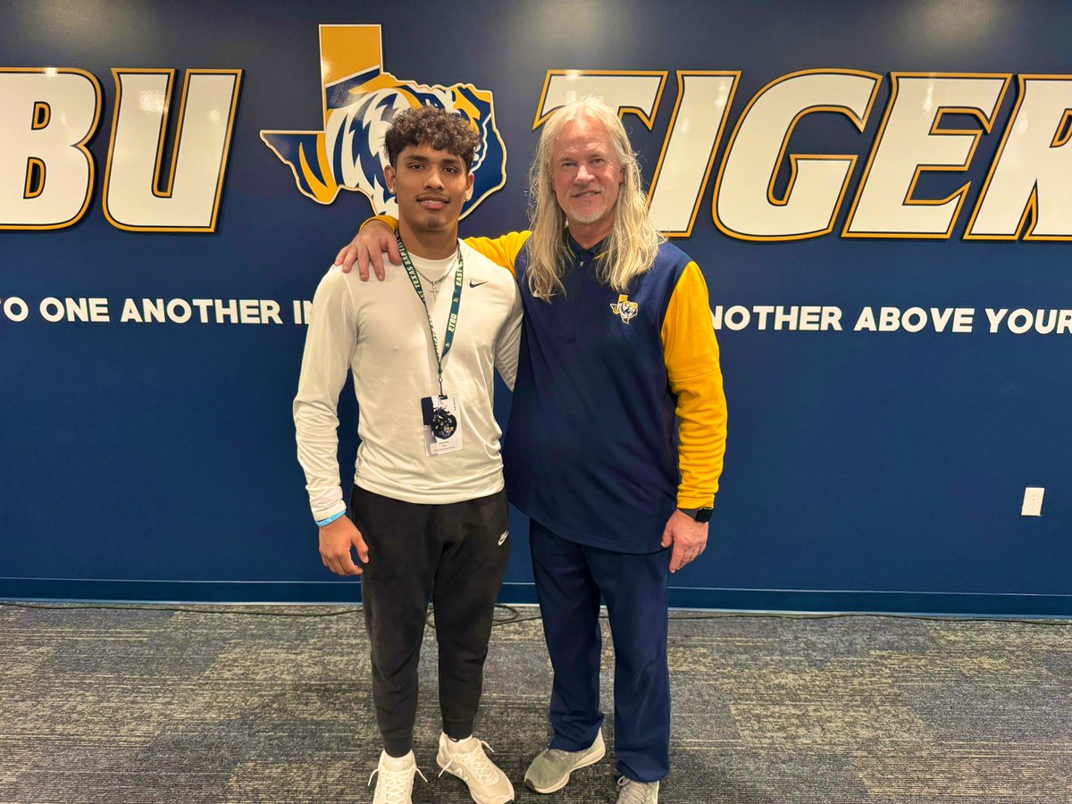 Caleb Isaiah Salas (@caleb_salas4) on Twitter photo I had an incredible visit at East Texas Baptist University! I’m beyond grateful for the opportunity and excited for what the future holds as a Tiger. Huge thanks to Coach Batten and Coach Ru for believing in me!
#ETBU #TigerUp #Blessed #903Chaos #Committed <a href="/ETBU/">East Texas Baptist University</a> <a href="/GoETBUTigers/">ETBU Athletics</a> I had an incredible visit at East Texas Baptist University! I’m beyond grateful for the opportunity and excited for what the future holds as a Tiger. Huge thanks to Coach Batten and Coach Ru for believing in me!
#ETBU #TigerUp #Blessed #903Chaos #Committed <a href="/ETBU/">East Texas Baptist University</a> <a href="/GoETBUTigers/">ETBU Athletics</a>