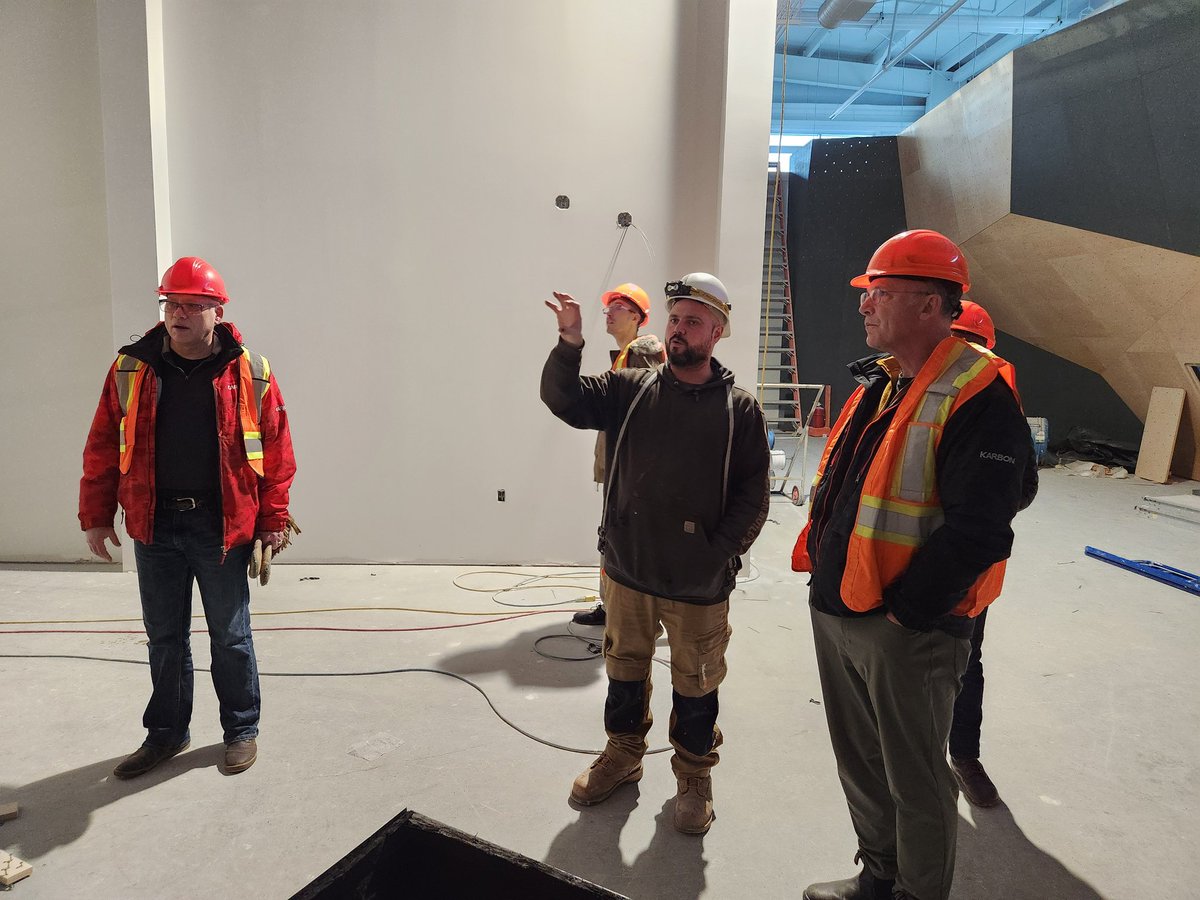 yukonrpmostyn's tweet photo. Minister @JohnStreicker and I were thrilled this week to take a tour of the newest piece of recreational infrastructure in Whitehorse. The new gymnastics facility and climbing wall in Whistlebend will be a state of the art facility. https://t.co/7BaTf67sMe