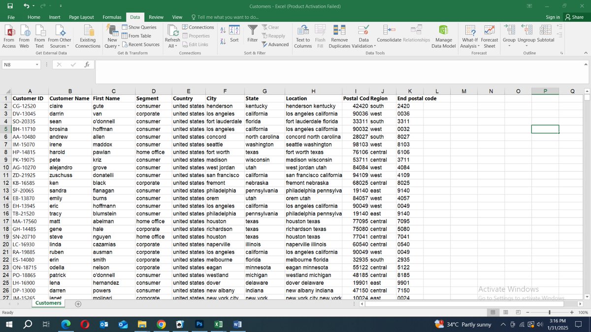 johnson_ez67893's tweet photo. This week 3 Assignment from @TDataImmersed ,helped me understand how broad and effective @msexcel is in data cleaning and data analytics. @DabereNnamani I learnt the use of different functions like TRIM, PROPER, UPPER, Xlookup, Conditional Formatting, etc. @JudeRaji_ https://t.co/1rXSq89e7E