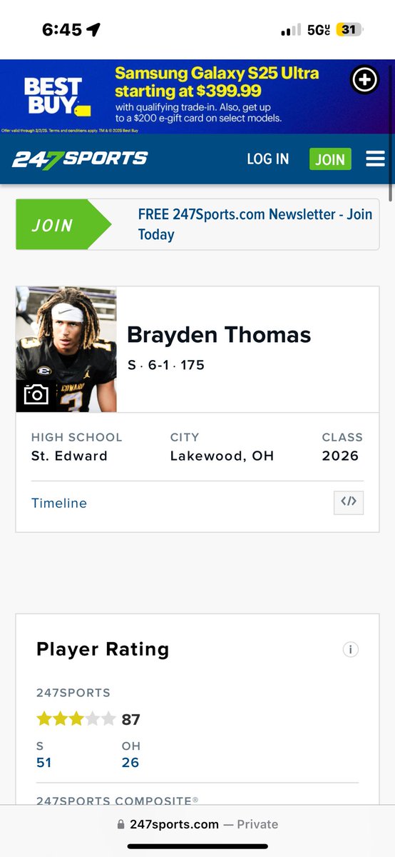 3⭐️|Brayden Thomas (@braydenthomas01) on Twitter photo Blessed to be ranked as a 3⭐️ safety!!
<a href="/AllenTrieu/">Allen Trieu</a> <a href="/alston_darrius/">Darrius Alston</a> <a href="/Ski_Axel/">Coach Ski Axel</a> <a href="/SEHS_FOOTBALL/">St. Edward Football</a> Blessed to be ranked as a 3⭐️ safety!!
<a href="/AllenTrieu/">Allen Trieu</a> <a href="/alston_darrius/">Darrius Alston</a> <a href="/Ski_Axel/">Coach Ski Axel</a> <a href="/SEHS_FOOTBALL/">St. Edward Football</a>