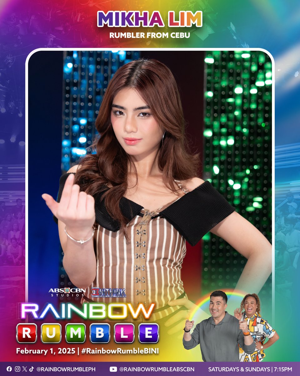 Mula sa Cebu, handa na sa rambulan sa game platform si Mikha Lim! #RainbowRumbleBINI 🌈💪🏻🌸

Abangan ang BINI sa #RainbowRumble ngayong Sabado, 7:15PM sa Kapamilya Channel, Kapamilya Online Live, A2Z, at TV5. Mapapanood din sa iWantTFC.