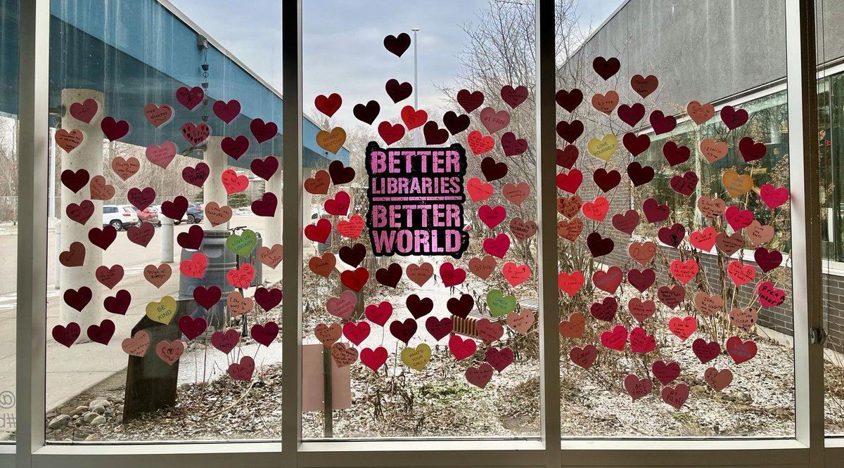 From February 1-15, stop by to fill out a heart and share what makes the library special to you.

Take a moment to read the messages from our community and celebrate the important role libraries play.

Can’t make it in? Share your message online: innisfilidealab.ca/love-your-libr…